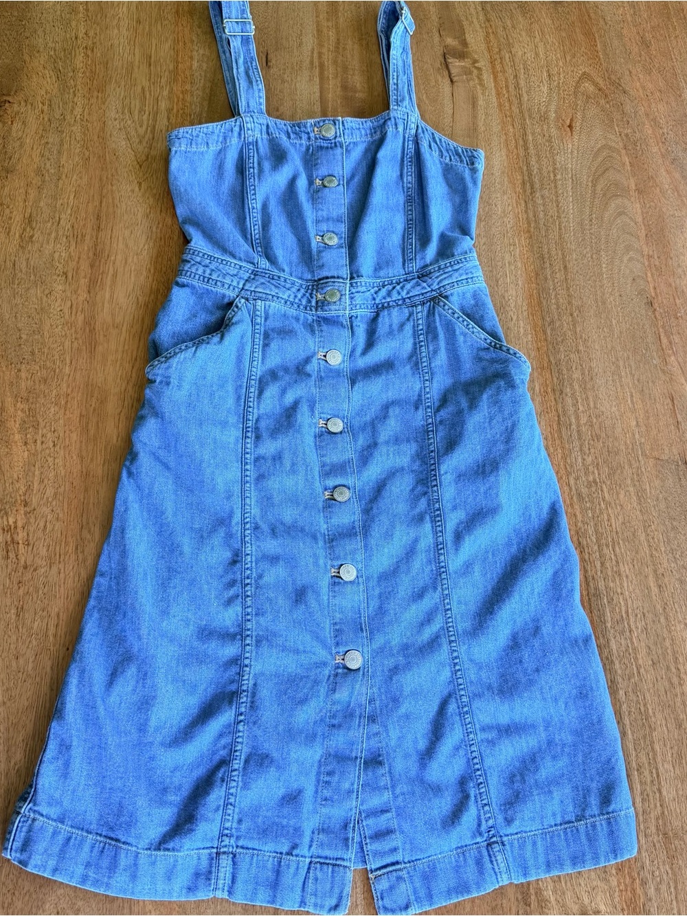 Levi's Light Blue Denim Button-Front Sundress with Straps